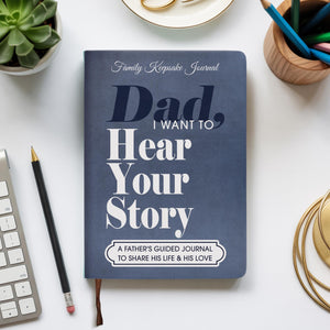 Dad I Want to Hear Your Story Leather Journal, Personalized Father's Guided Memory Keepsake Book, Father's Day Gift, Birthday Gift for Dad