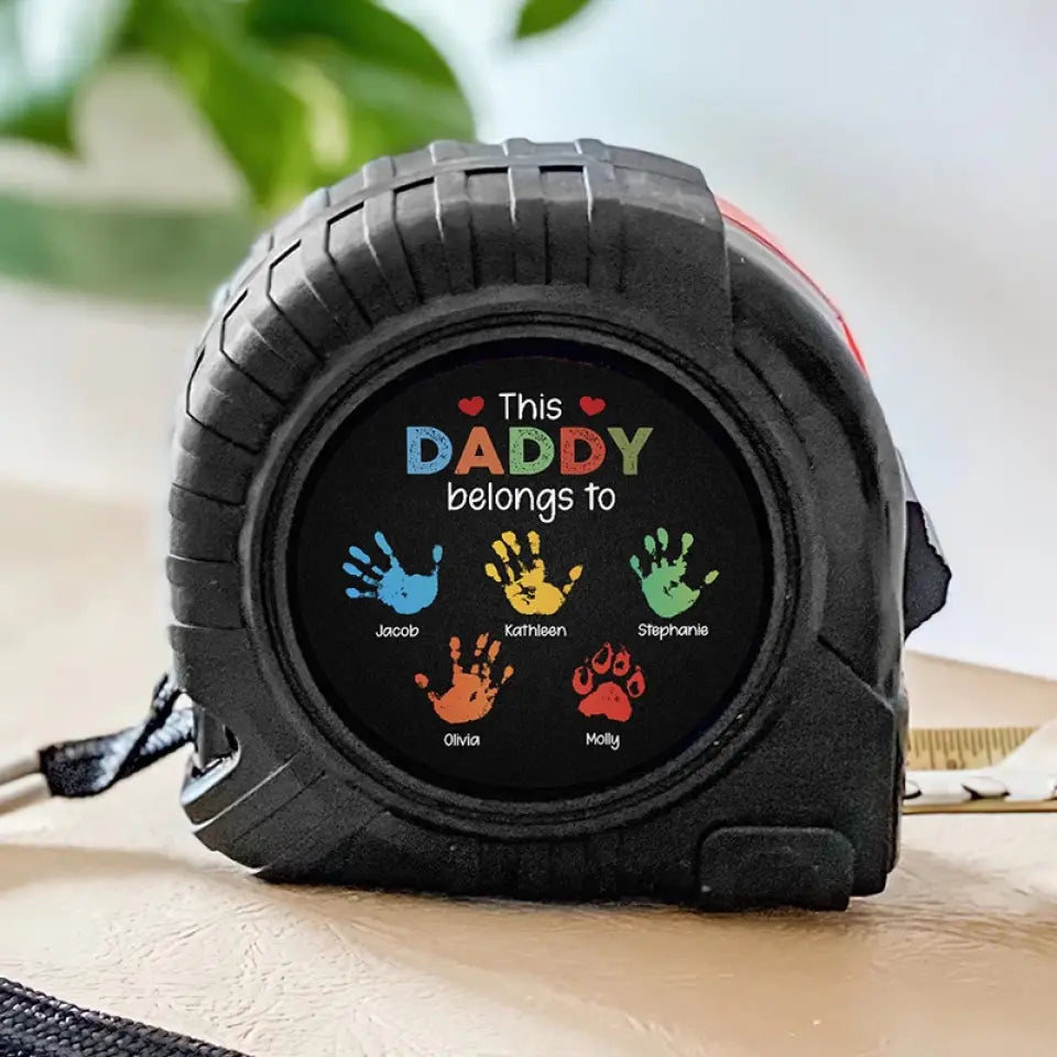 This Papa Belongs To Kids - Personalized Tape Measure - Father's Day, Birthday Gift For Dad, Grandpa