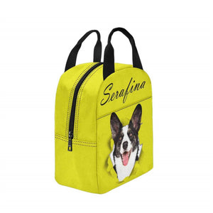 Custom Name Lunch Bags for Kids or Adults, Personalized Pet Photo Lunch Bag, Back to School Insulated Box Gift for Children, Birthday Gift