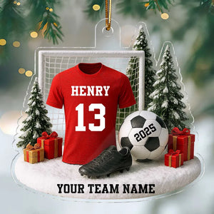 3D Effect Soccer Player Soccer Team Uniform - Personalized Acrylic Ornament - Gift For Soccer Lovers, Soccer Team