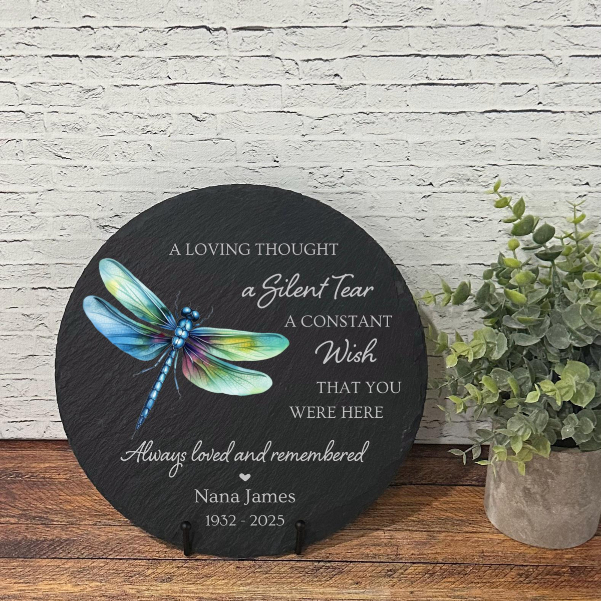 A Silent Tear Memorial Garden Stone, Sympathy Gift, Slate Grave Marker, Keepsake, Remembrance, Bereavement Gift, Loss of a Loved One