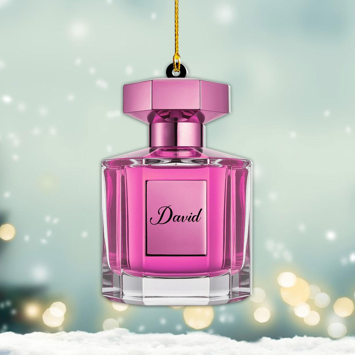 Personalized Perfume Bottle Flat 2D Ornament, Christmas Decoration, Custom Acrylic Ornament