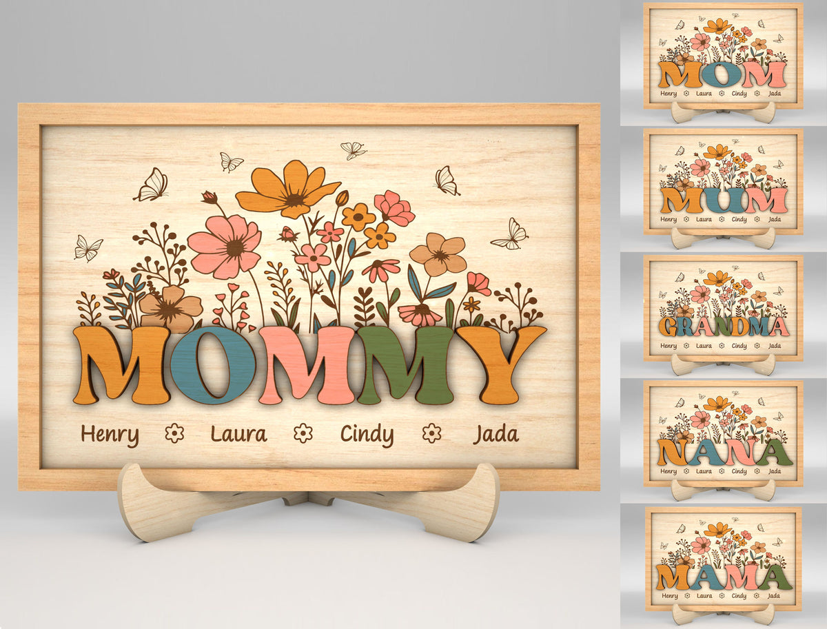 Mommy's Wildflower Garden - Personalized Picture Frame - Gift For Mom, Mother's Day Gift