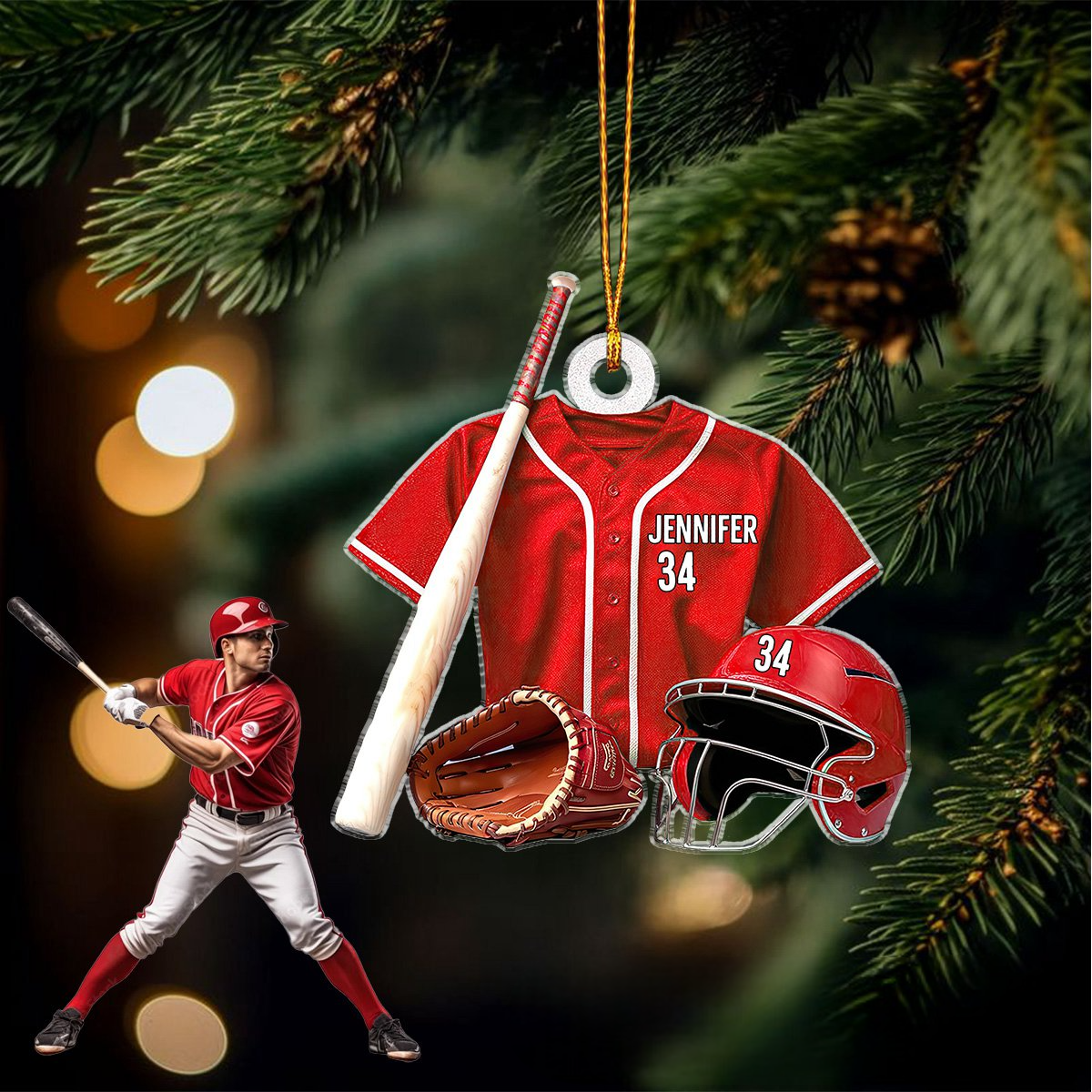 Baseball Jersey - Personalized Shaped Ornament - Christmas Gift For Baseball Player