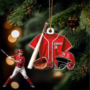 Baseball Jersey - Personalized Shaped Ornament - Christmas Gift For Baseball Player