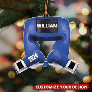 Custom Boxing Gloves Ornament - Personalized Acrylic Ornament, Gift for Boxing Lovers