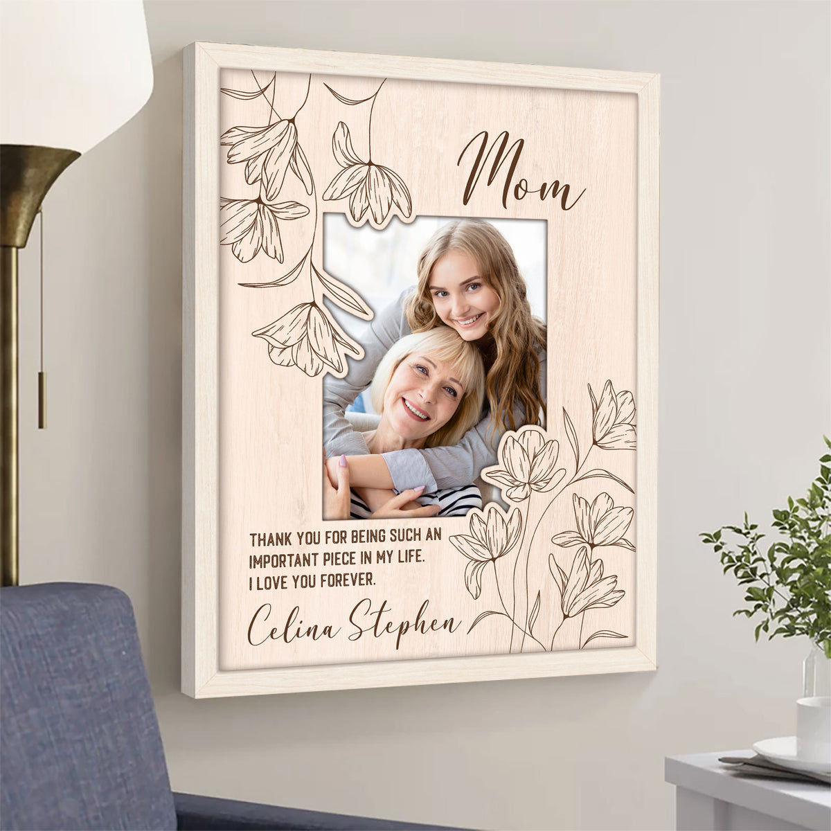 Mom Thank You For Being An Important Piece - Personalized Canvas - Gift For Mom, Mother's Day Gift