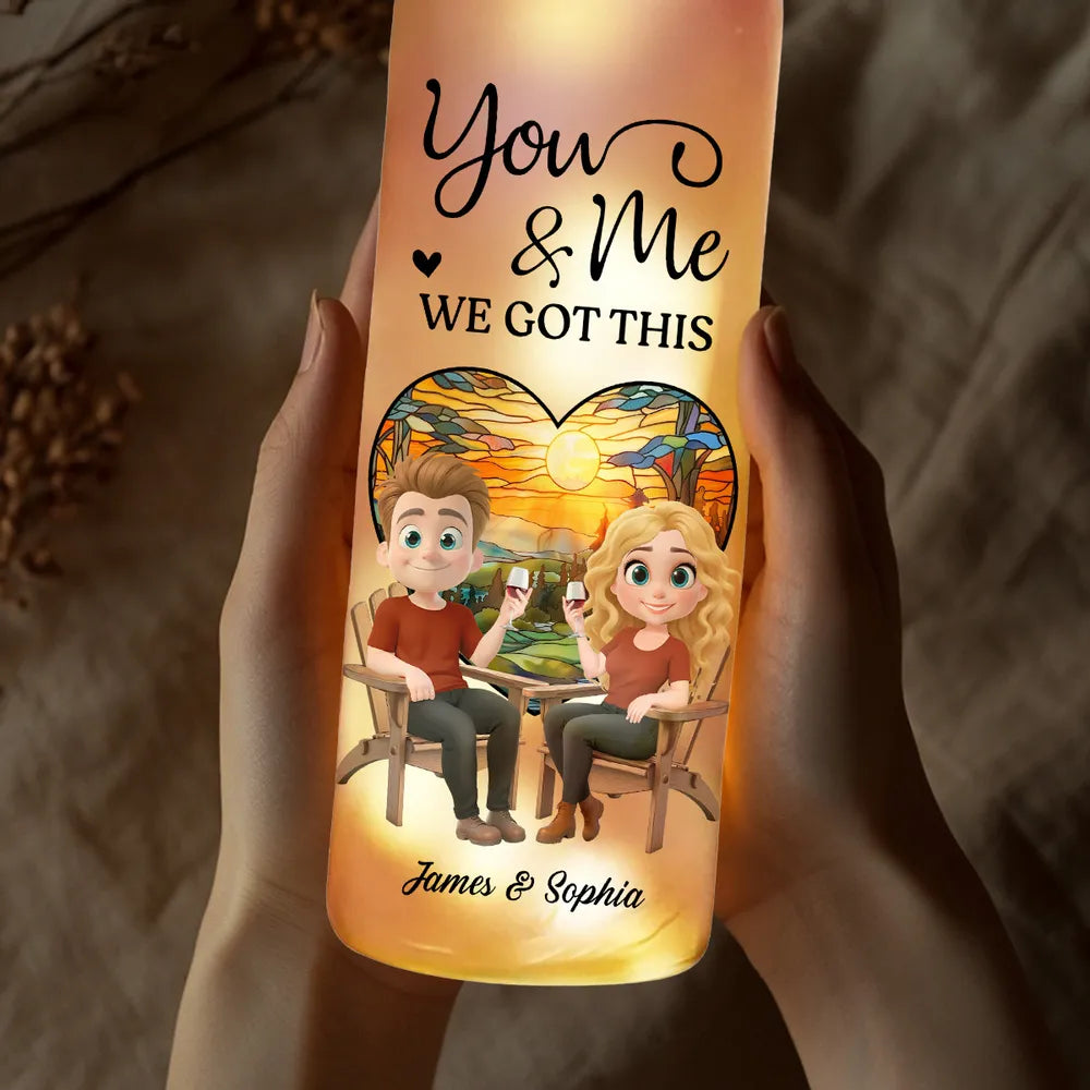 You & Me We Got This - Personalized Bottle Lamp - Valentine's Day Gift, Anniversary Gift For Couple