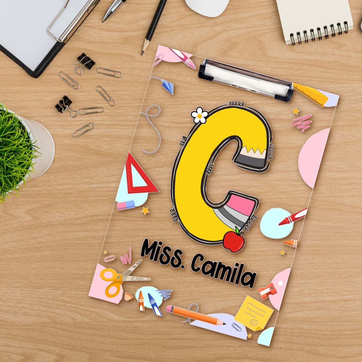 Personalized Teacher Clipboard, Custom First Letter Acrylic Clipboard For Teacher, Back To School Gift, Teacher Appreciation Gift, Teacher gift