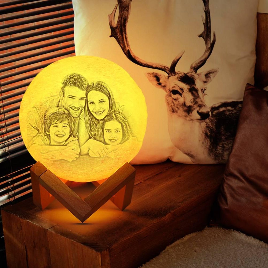 Custom Photo Moon Lamp Personalized 3D Engraved Lunar Night Light