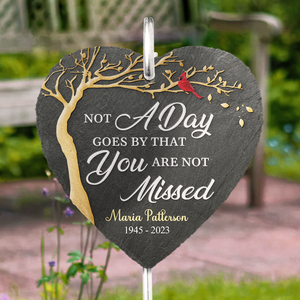 Not A Day Goes By That You Are Not Missed Red Cardinal - Personalized Garden Stake - Memorial Gift