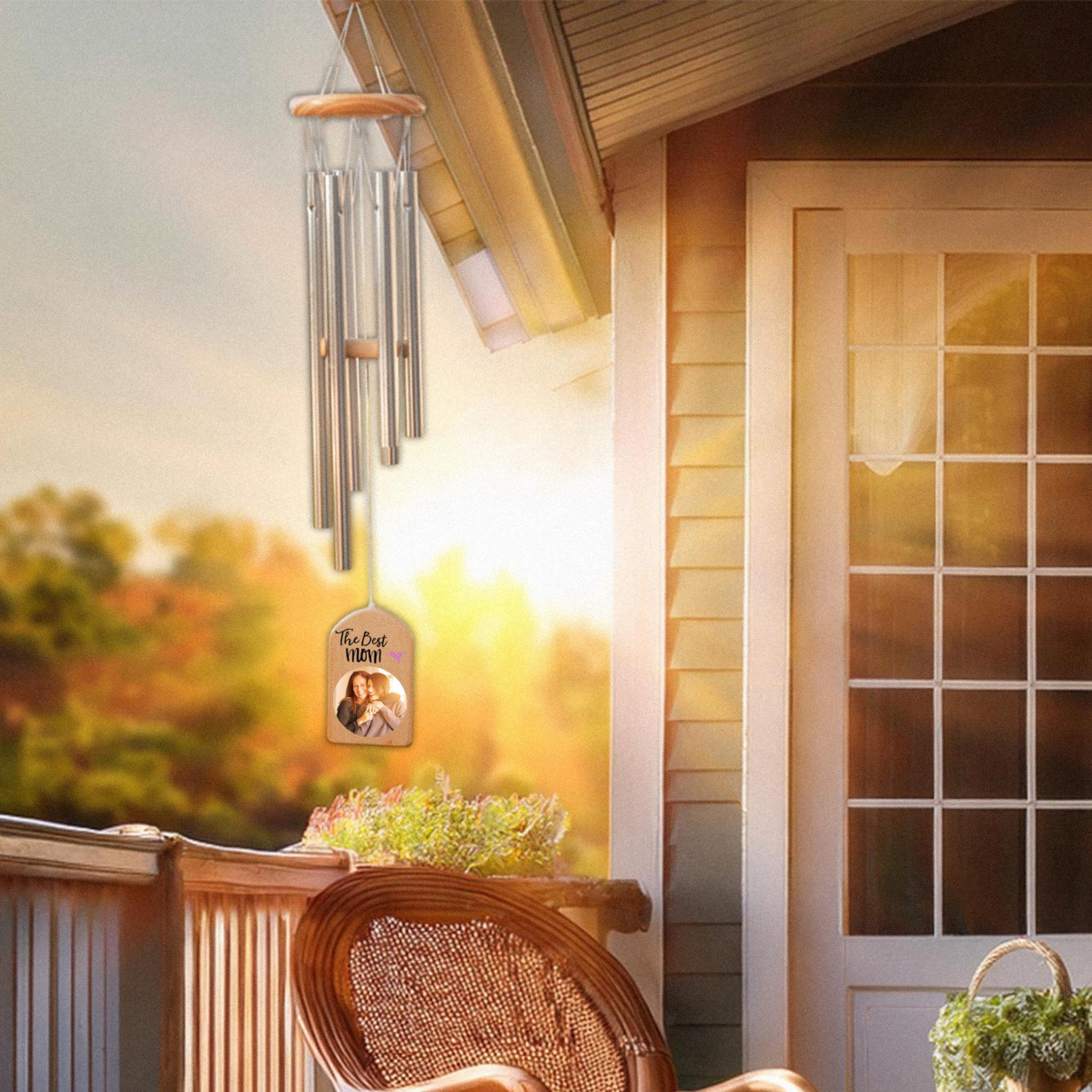 The Best Mom Custom Photo - Personalized Windchime - Gift For Mom, Mother's Day, Birthday Gift
