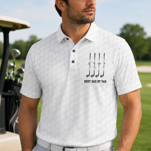 Best Dad By Par Golf Polo Shirt Personalized Golf Clubs Father s Day Performance Polo