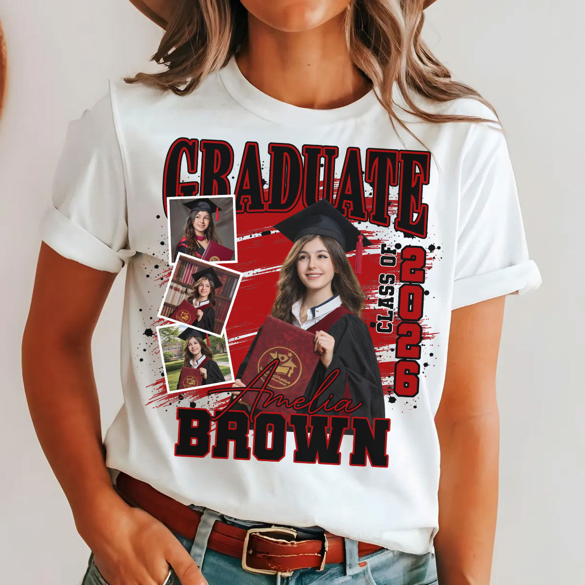 Graduation Photo Collage - Personalized T-Shirt