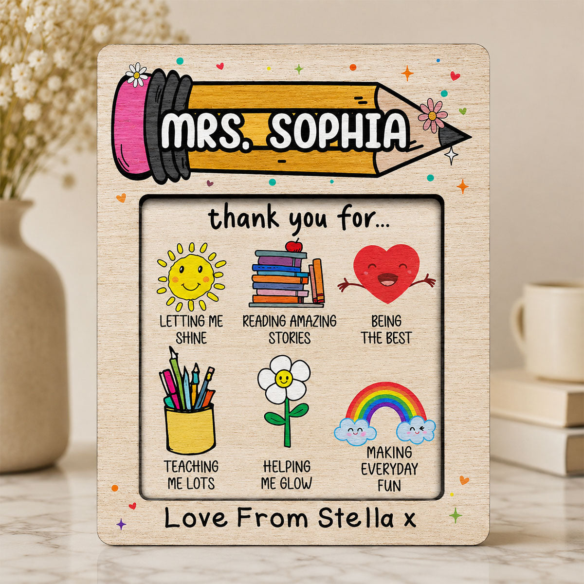 Thank You For Being The Best Teacher - Personalized Wooden Plaque