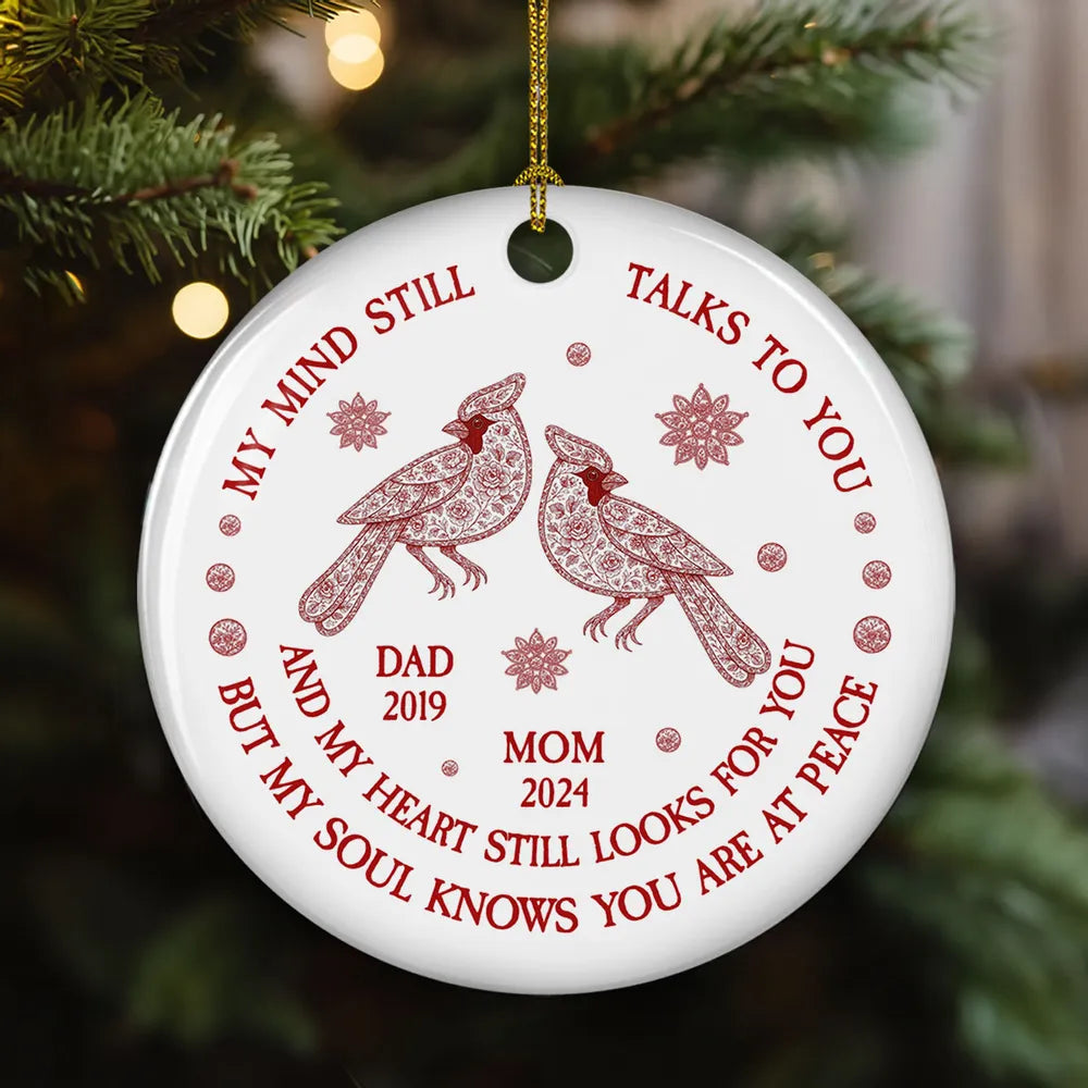 My Soul Knows You Are At Peace Toile De Jouy - Personalized Ornament - Memorial Gift