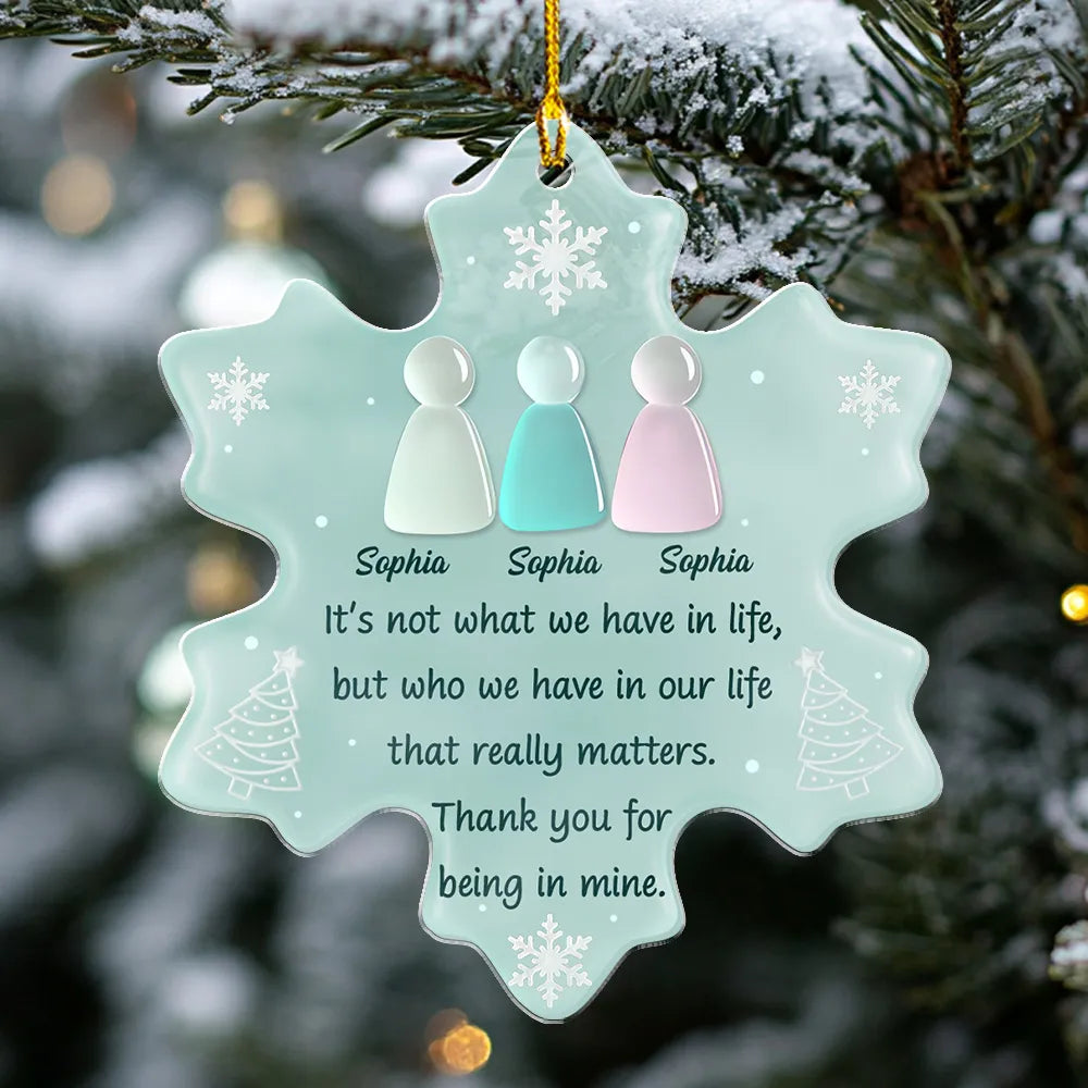 Thank You For Being In Mine Sea Glass - Personalized Acrylic Ornament - Christmas Gift For Family, Friends, Sisters, Brothers