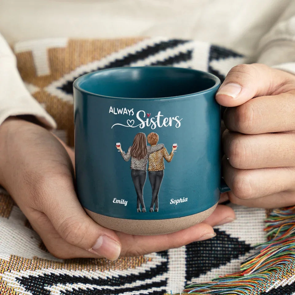 Here's To Another Year Of Bonding Over Alcohol - Personalized Pottery Mug - Gift For Bestie, Sister, Friends