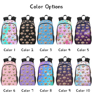 Personalized Pet Face Backpack, Custom Photo Backpack, Gifts for Girls and Boys, Backpack with Face, Cute Face on Backpack, Back to School