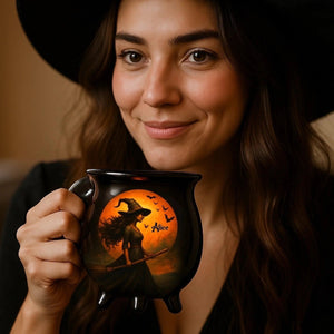Personalized Witch Cauldron Coffee Mug - Halloween Witchy Gifts For Besties, Family - Witching You A Wicked Brew