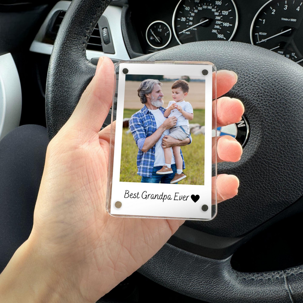 Grandpa Gifts Car Visor Clip, Custom Grandpa Birthday Gift for Him, Personalized Father s Day Gifts for Dad, Papa Gifts from Grandkids