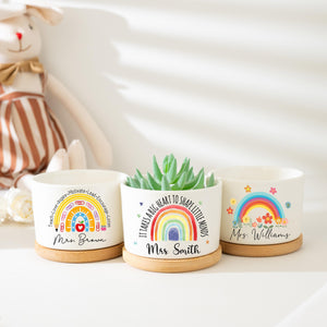 Custom Teacher Plant Pot, Teacher Appreciation Gifts, Thank You Gift For Teacher, Succulent Planter, Teacher Gift, Back to School Gift