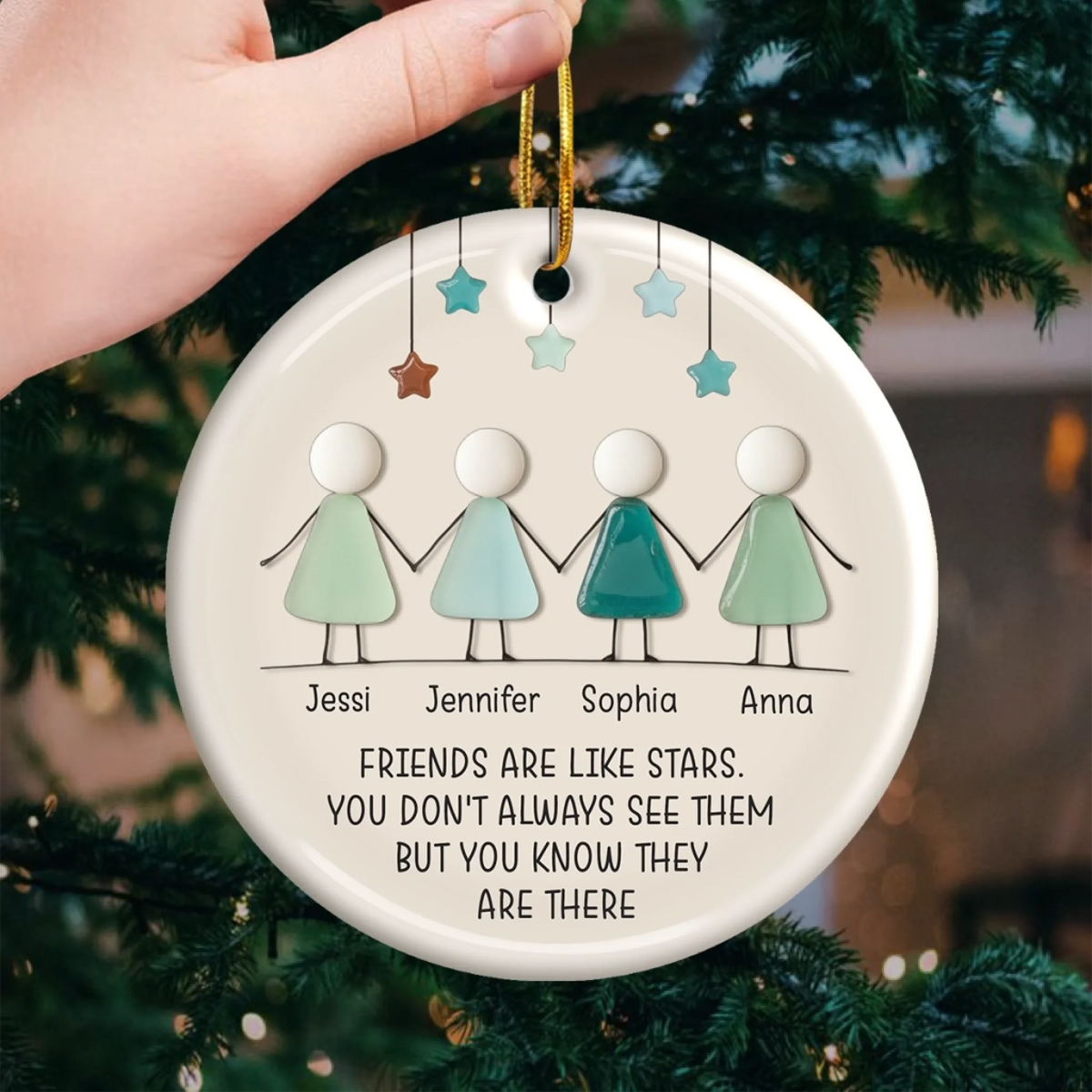 Friends Are Like Stars - Personalized Ornament - Christmas Gift For Friends, Besties