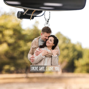 Couple Photo Car Charm - Personalized Car Ornament - Anniversary Gift for Couple