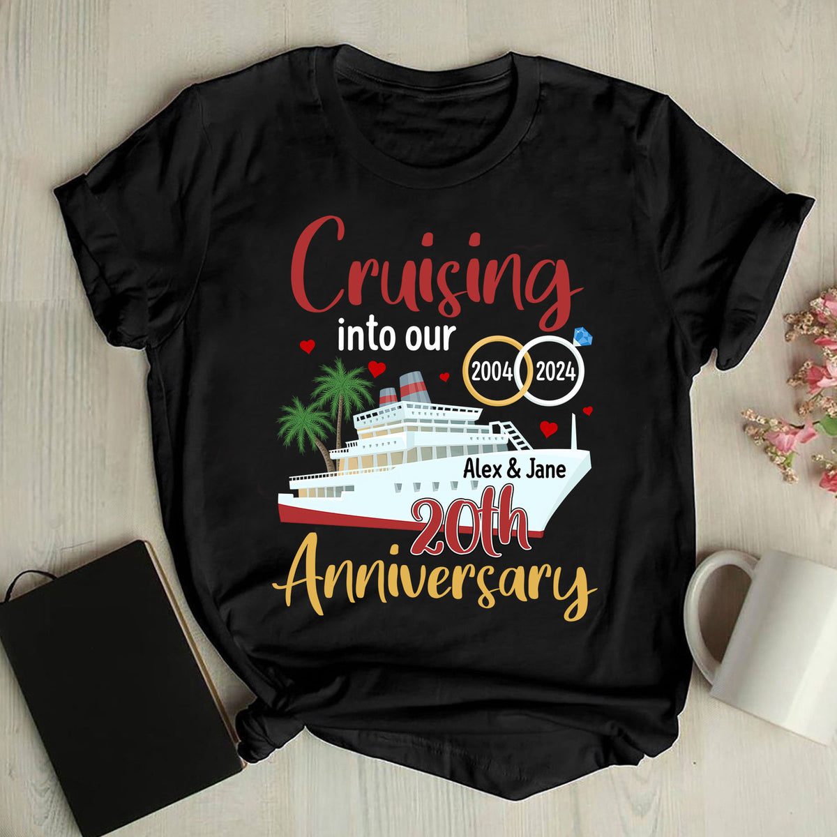 Cruising Into Our Anniversary - Personalized Shirt - Gift For Couple