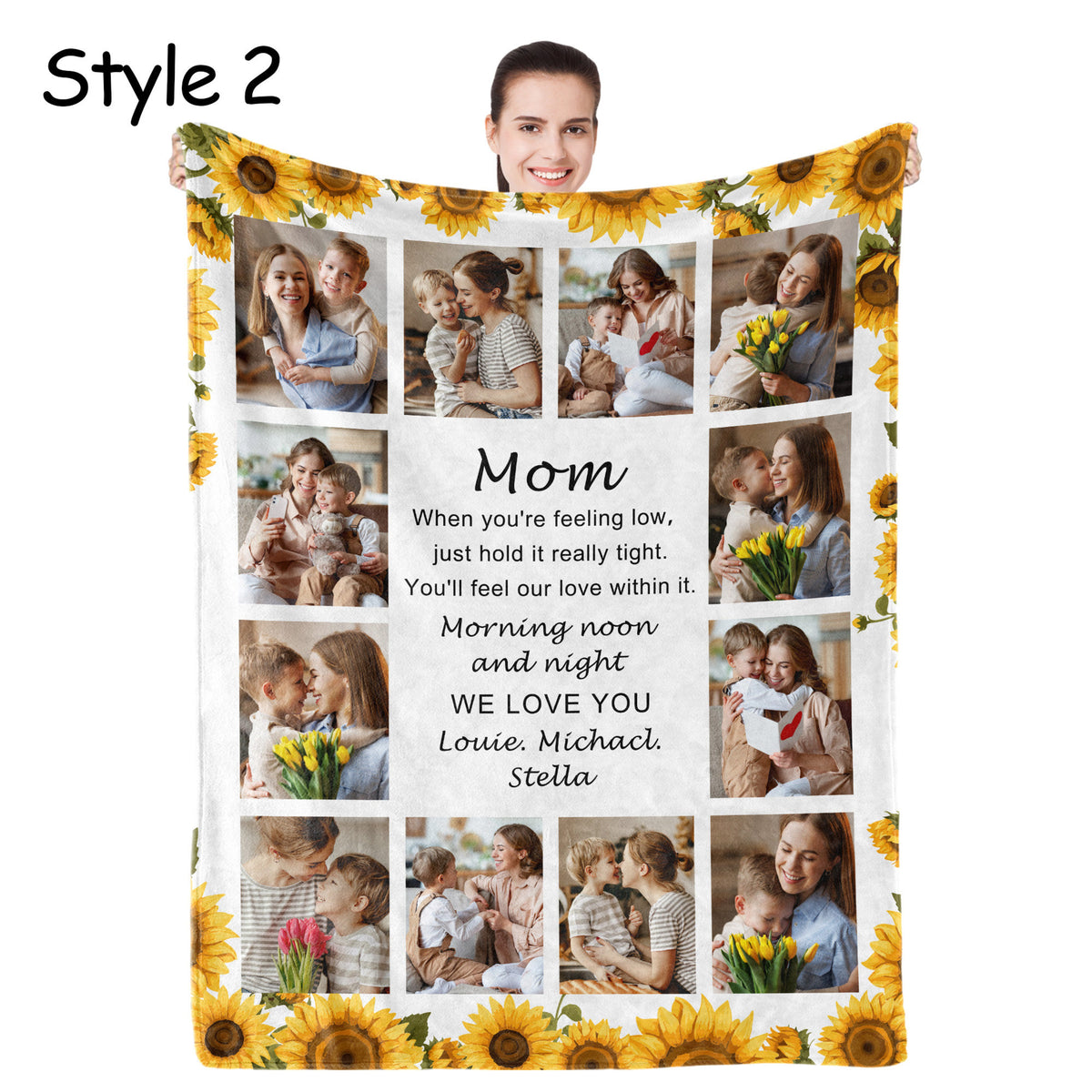 Mom When You're Feeling Low Just Hold It Really Tight - Personalized Blanket - Gift For Mother, Mother's Day, Birthday Gift