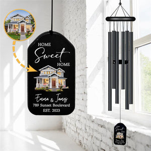 Personalized Home Sweet Home Wind Chime, Housewarming Wind Chime, Housewarming Gifts, New Home Gifts, Custom House Photo, Unique Gift