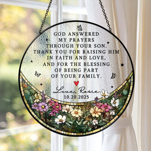Stained Glass Gift for Mother-in-law, Mother Gift, Wedding gift, Mother of the Groom Gift from Bride, Personalized Gift, Engaged Keepsake