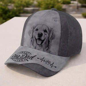 Pencil Sketch Photo Cap - Personalized Father's Day Birthday Gifts For Dog Cat Lovers