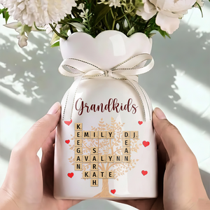 Crossword Puzzle Personalized Ribbon Tie Flower Vase