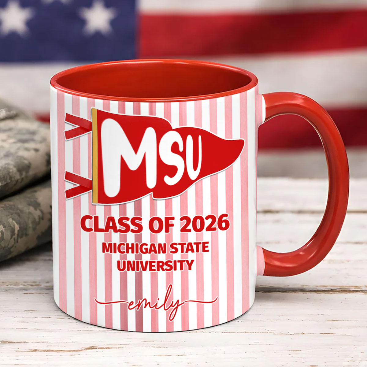 School Pennant Flag - Personalized Mug