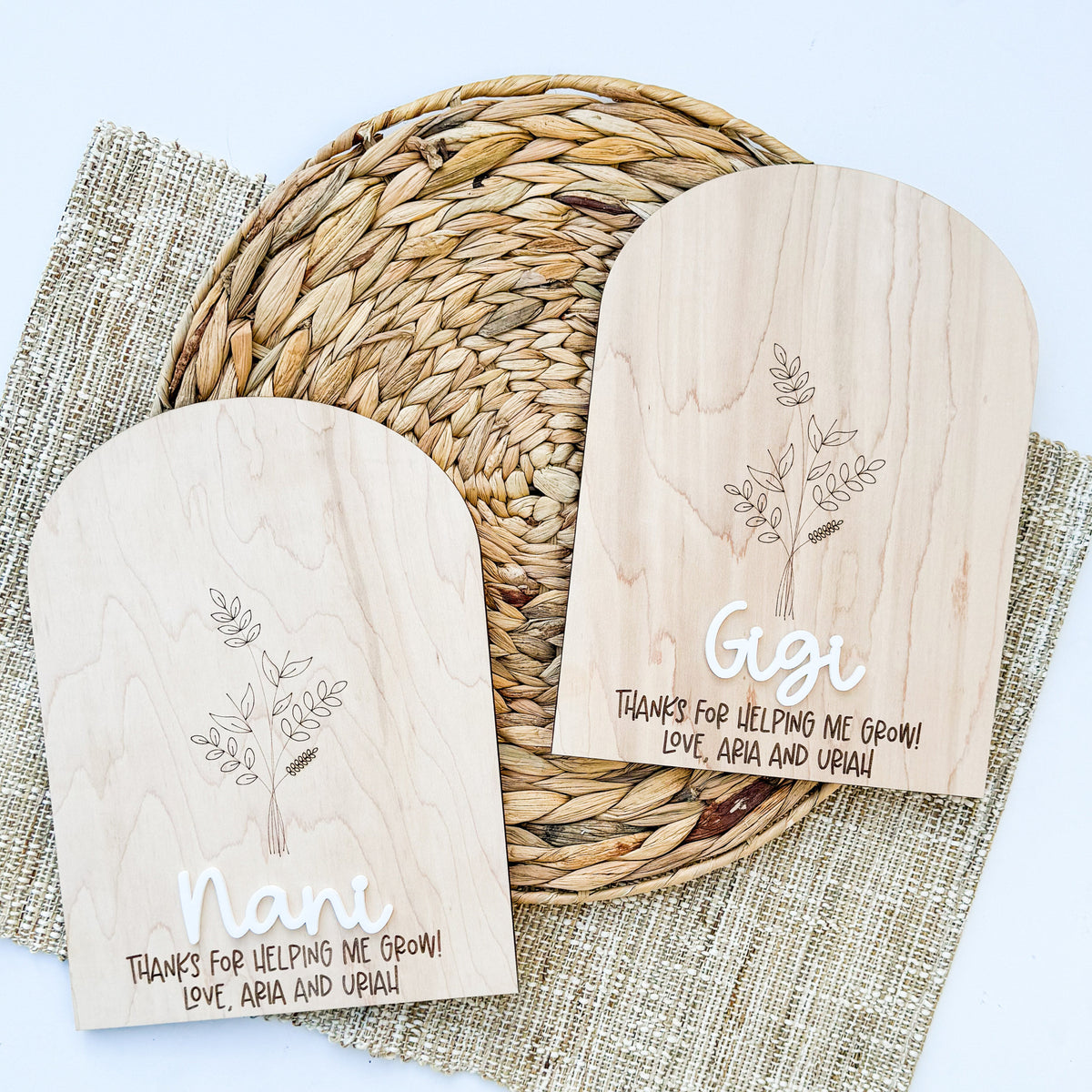 Thank You For Helping Me Grow, Christmas Gift, Birthday Gift For Grandma, Nana, Handprints Flower