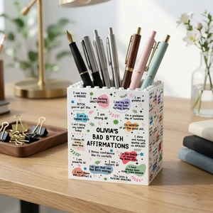 Bad B*tch Affirmations Gifts For Her, Coworkers, Friends - Personalized Pen Holder