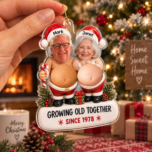 Growing Old Together - Personalized Couple Squishy Acrylic Ornament