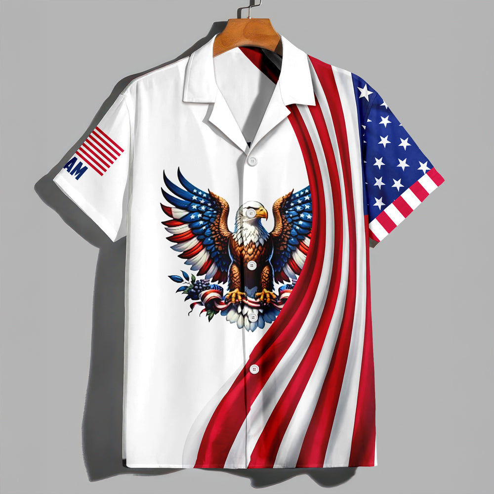 Custom Name American Pride Patriotic 250th Anniversary Eagle Hawaii Shirt