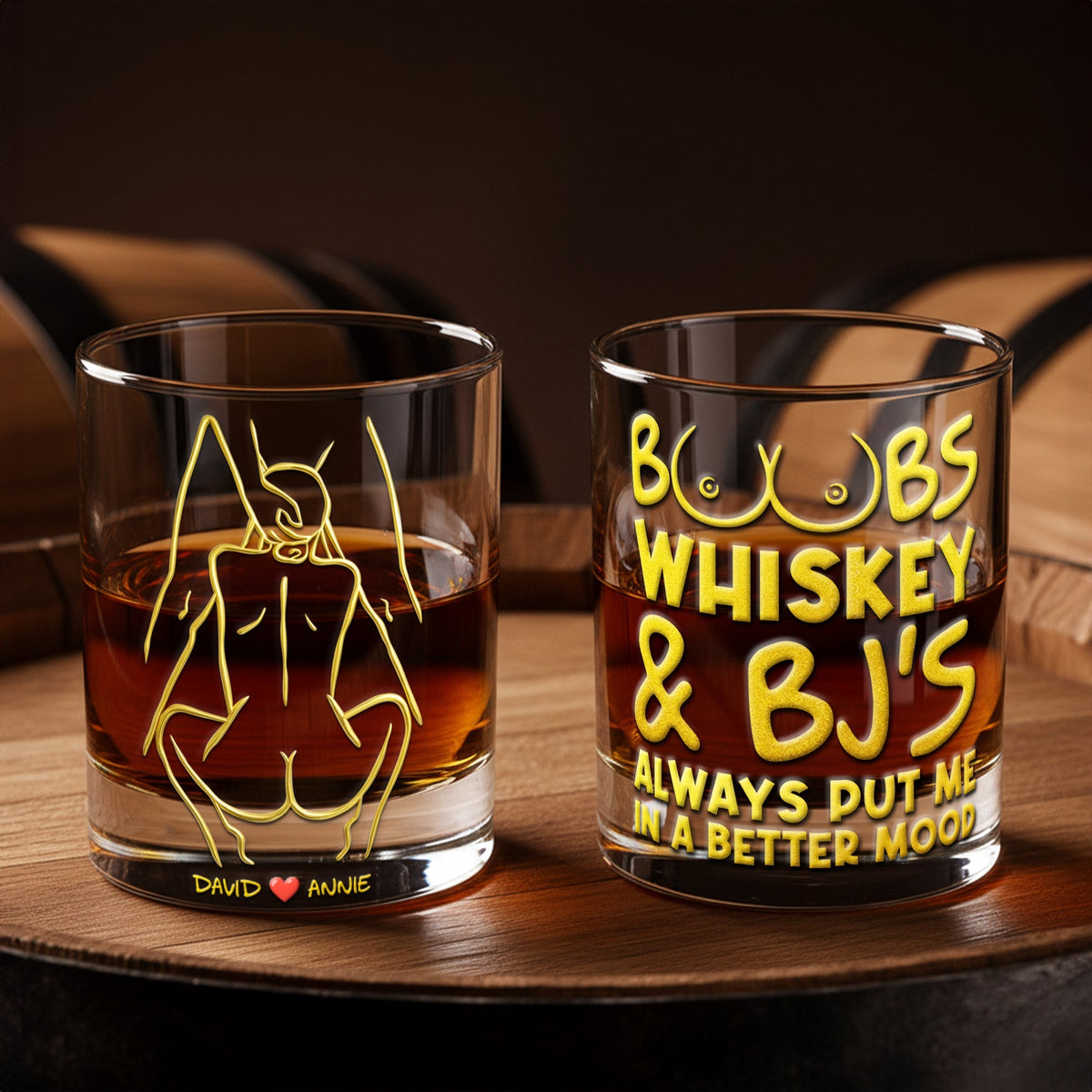 Couple's Best Mood Round Glass - Personalized Gifts For Couples Valentine's Gift Gift For Husband Gift For Boy Friend