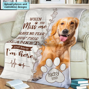 Hug This Blanket And Know I'm Here - Personalized Pet Photo Blanket