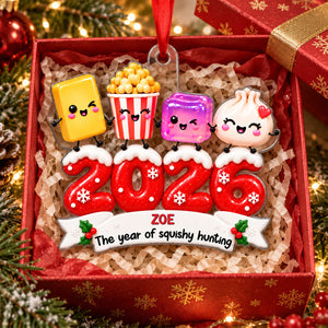 The Year I Did A Lot Of Squishy Hunting 2D Flat - Personalized Acrylic Ornament - Squishy Lover Christmas Keepsake 2026
