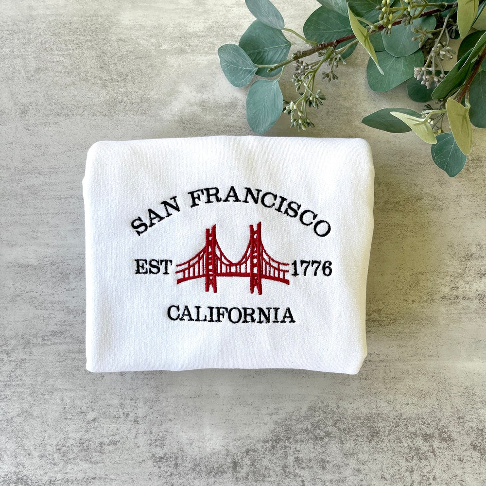 San Francisco Sweatshirt, San Fran Crewneck, City Sweatshirt, Embroidered California Sweatshirt, Vintage Crewneck, Embroidered Sweatshirt