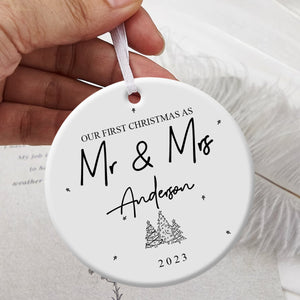 Mr and Mrs Christmas Tree- Personalized Ornament - Christmas Gift