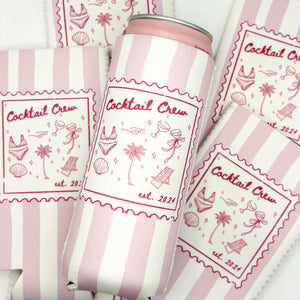 Personalized Coastal Bachelorette Can Cooler, Custom Can Cooler, Beach Bachelorette Party, 30A Bridesmaid Gifts, Custom Party Favors