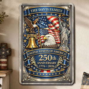 America Anniversary - Personalized Custom 3D Inflated Effect Metal Sign