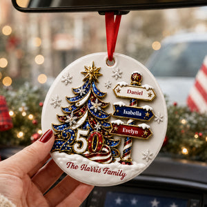 Family 250 Years Of Freedom Anniversary Family Ornament - Real 3D Raised Ornament