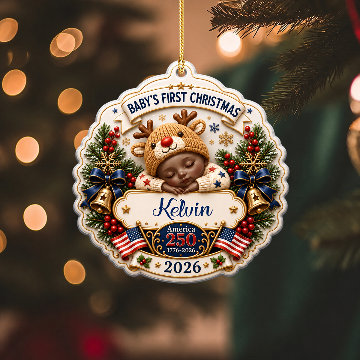 Our Newest Little Patriot Ornament - Real 3D Raised Ornament