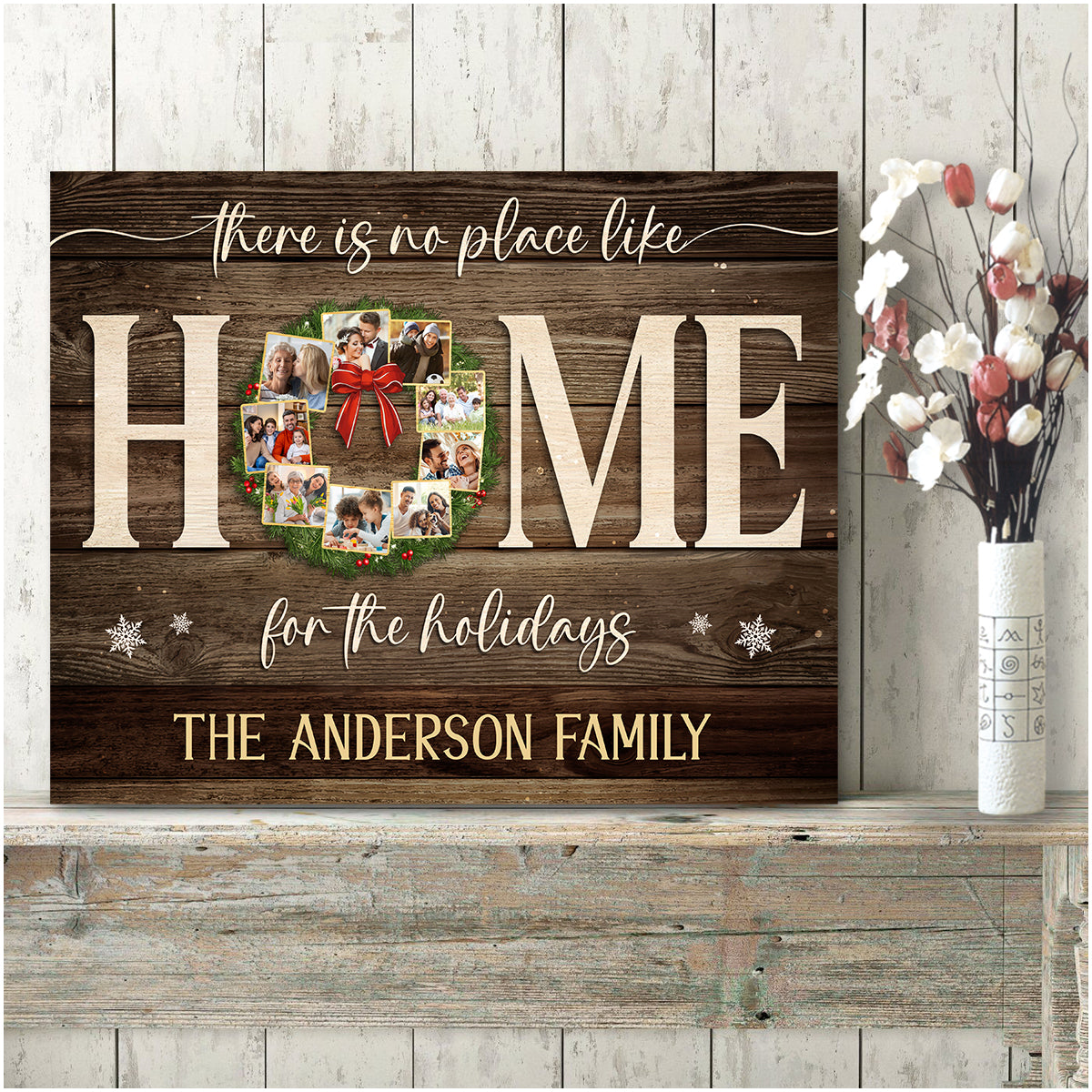 Home for the Holidays Personalized Canvas - Christmas Gifts For Family
