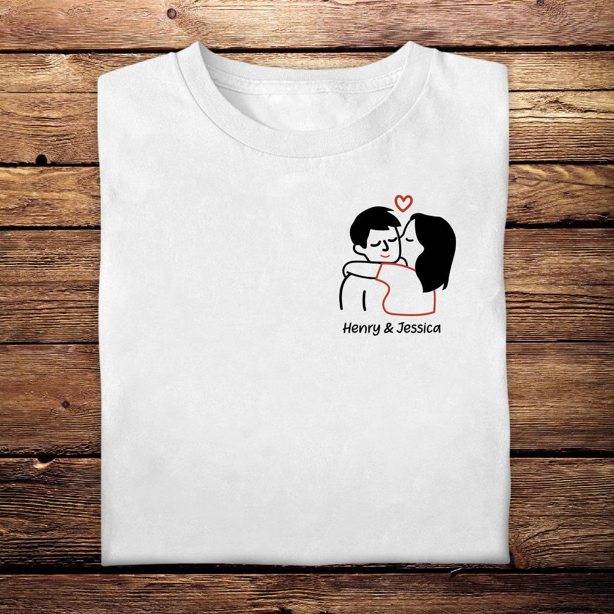 Couple Kiss - Personalized Apparel - Gift For Couple, For Him, Her, Wife, Husband